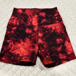 Women's Red Tie-Dye Shorts